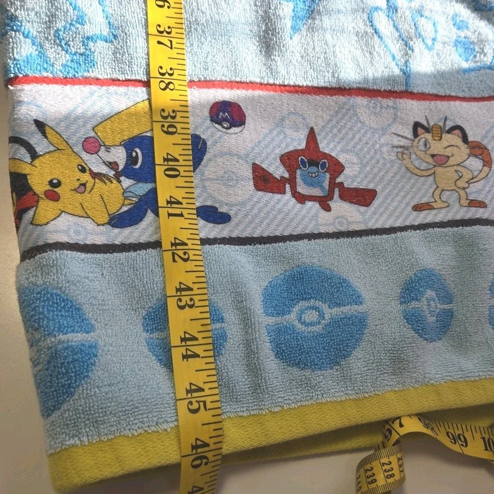 Pokemon Speed Moves Bath Towel Embroidered‎ Blue